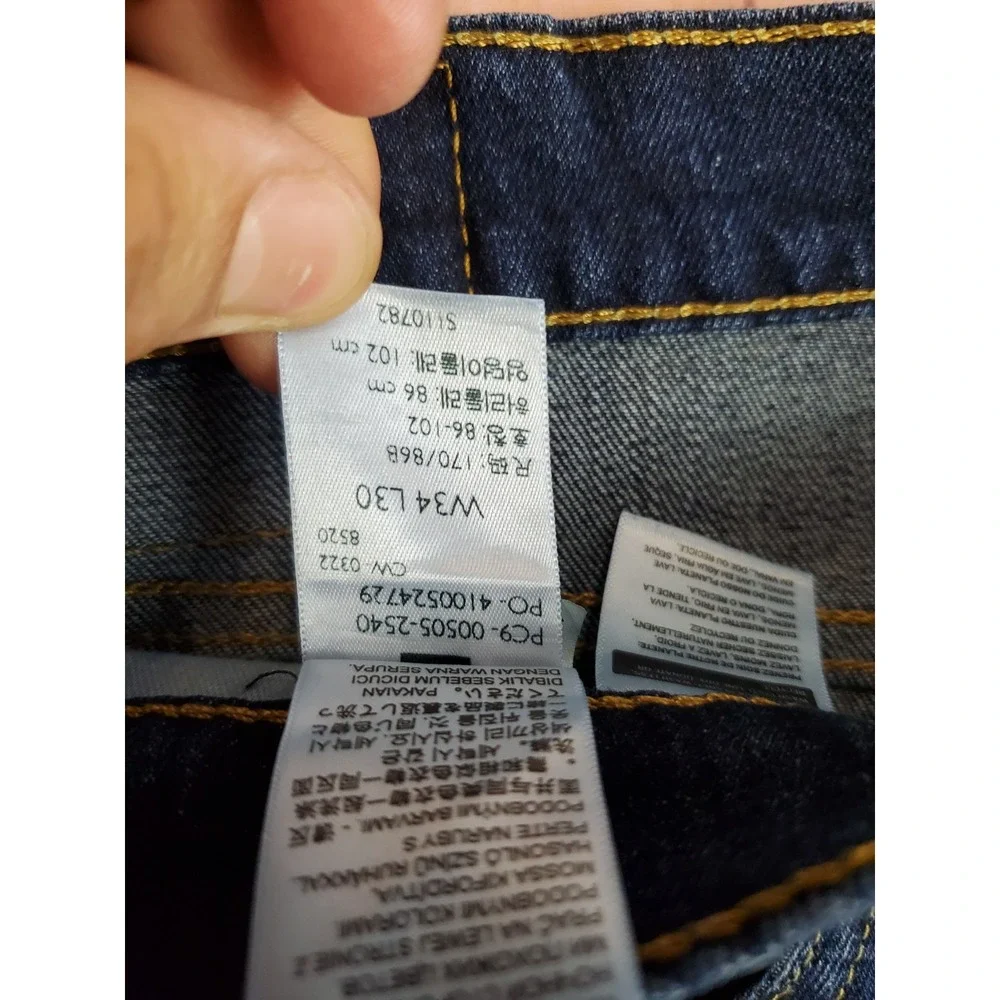 Levis 505 Mens Jeans Sz 34 X 30 Blue Denim Stretch Medium Wash Straight Leg